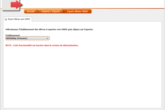 Export des élèves vers ONDE